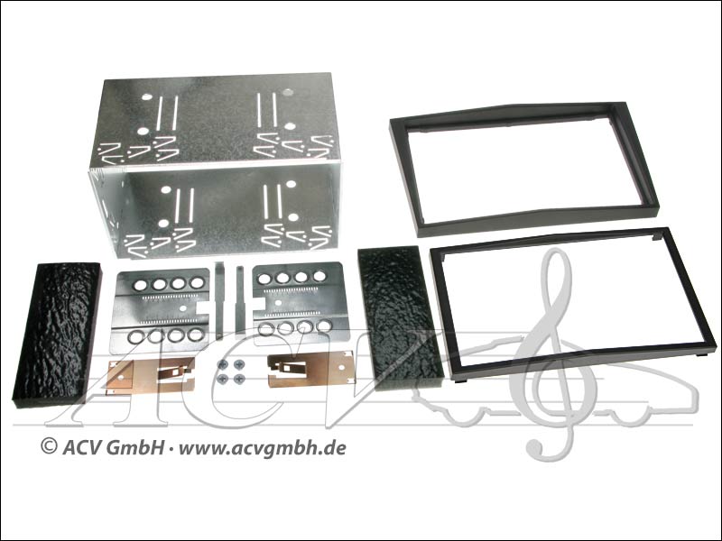 Double-DIN installation kit rubber touch Opel Corsa Zafira Black 