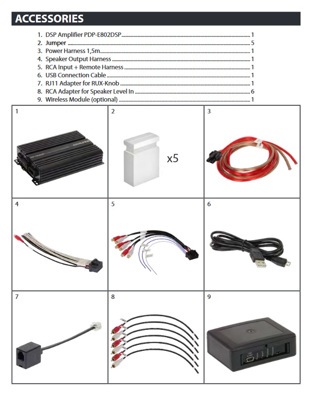 Alpine PDP-E802DSP DIGITALER 8 KANAL DSP VERSTÄRKER 8 x 100 WATT RMS