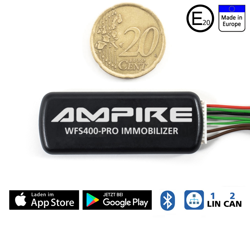 AMPIRE WFS400-PRO CAN/LIN-Bus Wegfahrsperre mit BT, App, Code (U333_77_12)