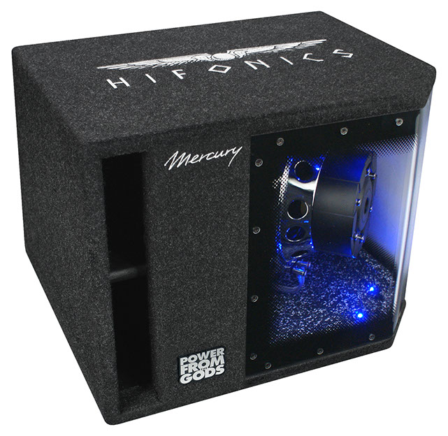 HIFONICS MR10BP 25 cm (10") Single Bandpass Subwoofer Box mit Plexiglas 800 Watt