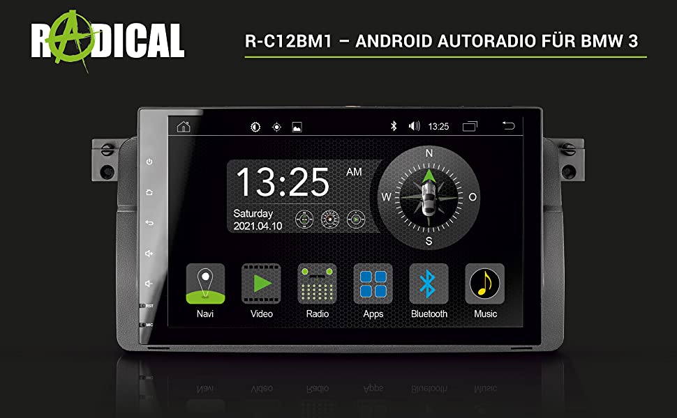 RADICAL R-C12BM1 BMW E46 Autoradio Infotainment Android 9.0 MULTIMEDIASYSTEM