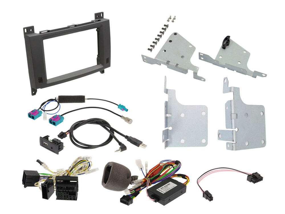 Alpine KIT-702-447 7-Zoll Einbauset Radioblende mit CAN-Bus Interface und Unterstütung der Lenkradfernbedienung & Kombiinstrument-Anzeige für Mercedes Vito (447) 