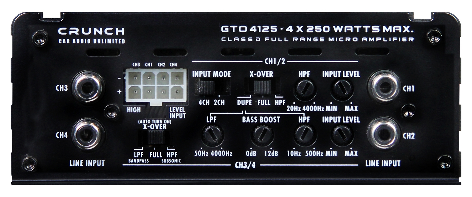 Crunch GTO-4125 4-Kanal Verstärker Endstufe Amplifier 500 Watt RMS