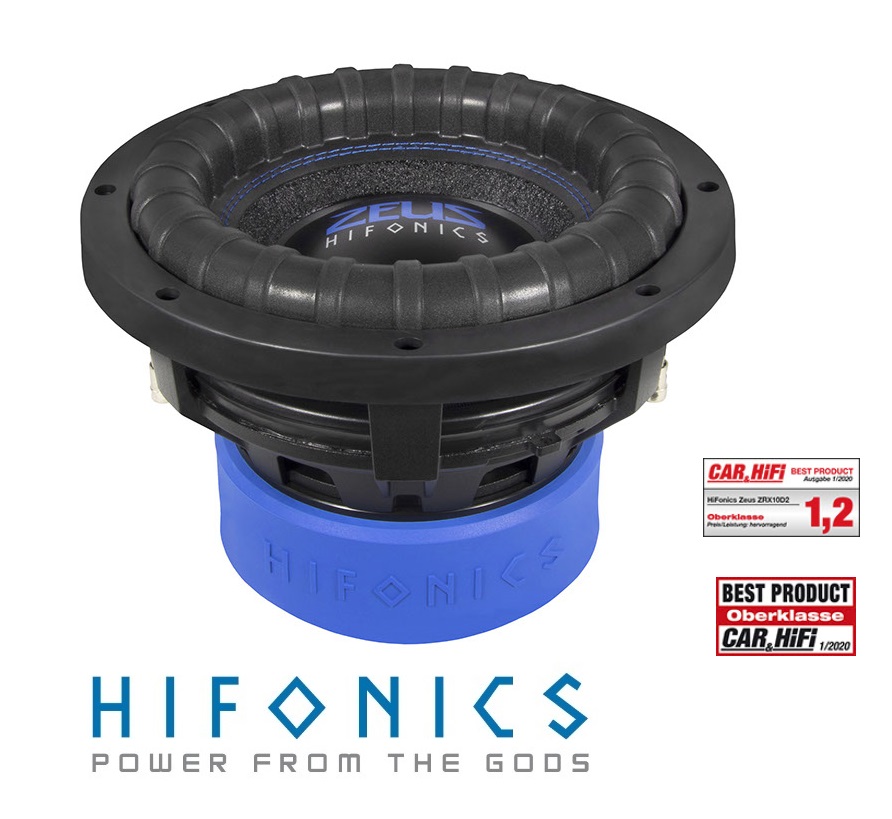 HIFONICS ZRX-10D2 ZEUS Woofer 25 cm (10") Subwoofer 800 W/RMS, 1600 W/MAX, 2 + 2 Ω