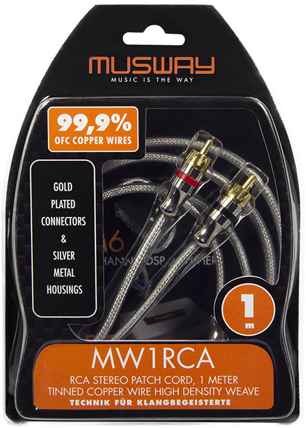 MUSWAY MW1RCA Cinchkabel 1 meter Cinch Stereo Audio Kabel  
