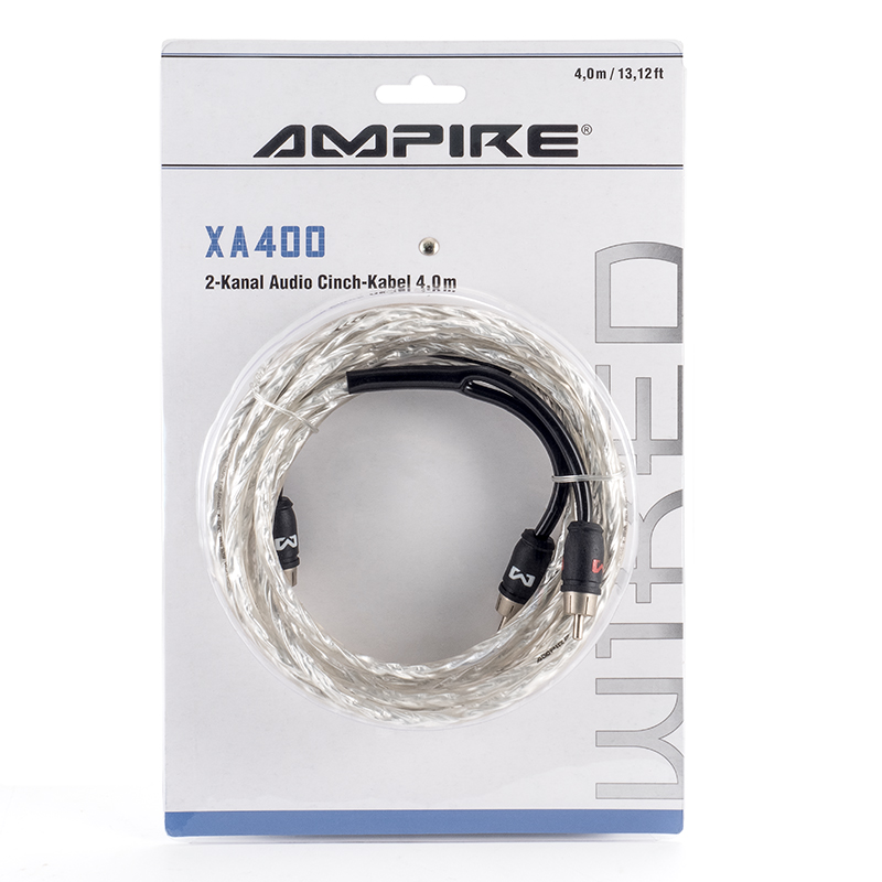 AMPIRE XA400 2-Kanal Cinchkabel Audio Kabel 400cm, 2-Kanal RCA 4 meter X-Link Serie 