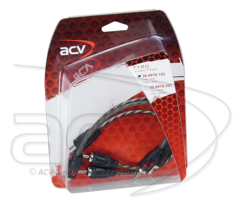 ACV 30.4970-102 Cinch Y-Adapter 2 Stecker - 1 Buchse 30cm - TYRO Serie - 1 Paar