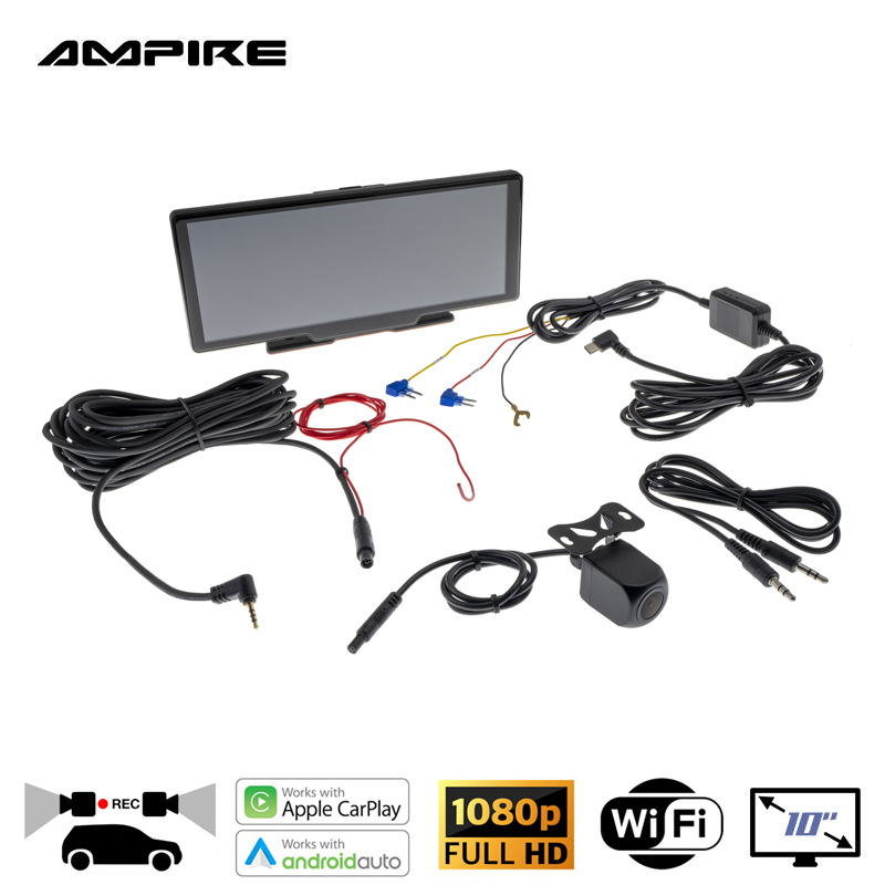 AMPIRE CPM100 Smartphone-Monitor 25.4cm (10'') mit AHD Dual-Dashcam und RFK-Funktion