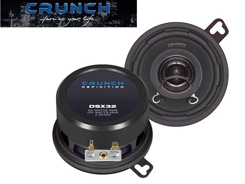 Crunch DSX32 2-Wege Koaxial Lautsprecher 8,7 cm 100 Watt Power - 1 Paar