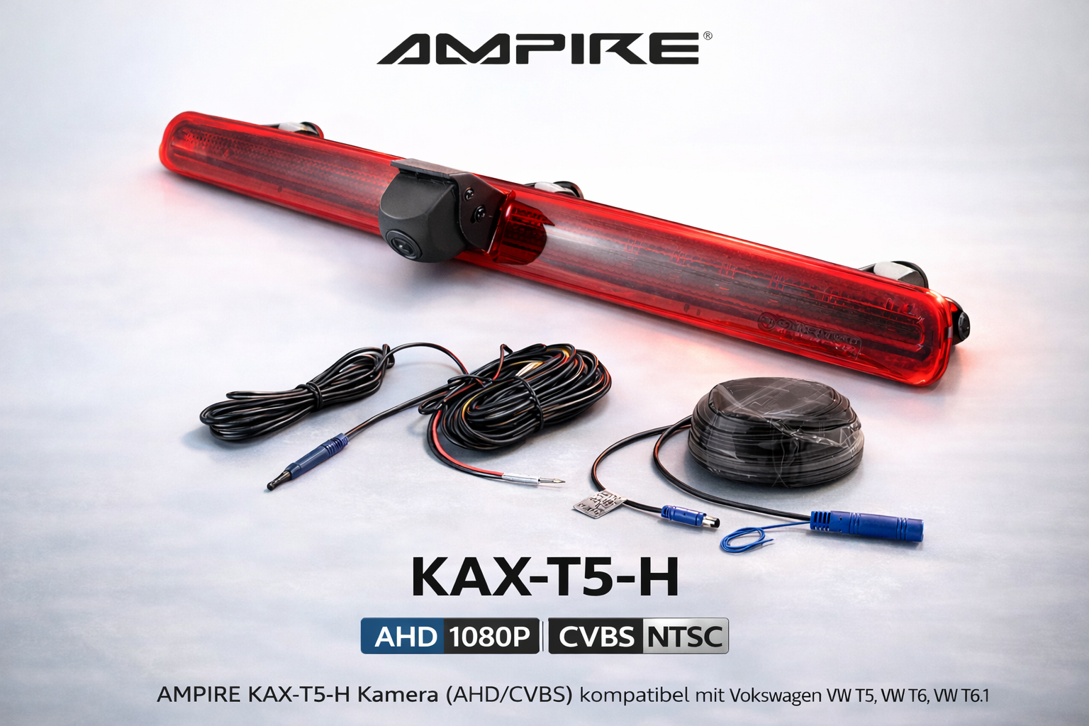 AMPIRE KAX-T5-H Kamera (AHD/CVBS) kompatibel mit Volkswagen VW T5 mit ...