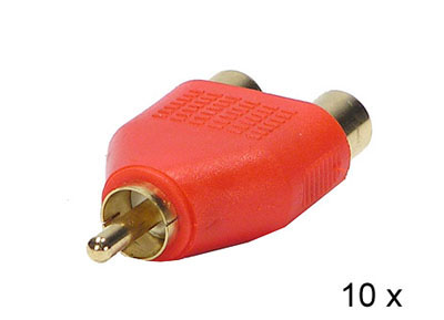 RTA 352.026-2 RCA Y Adapter 1 x M -> 2 x F Colore: Rosso