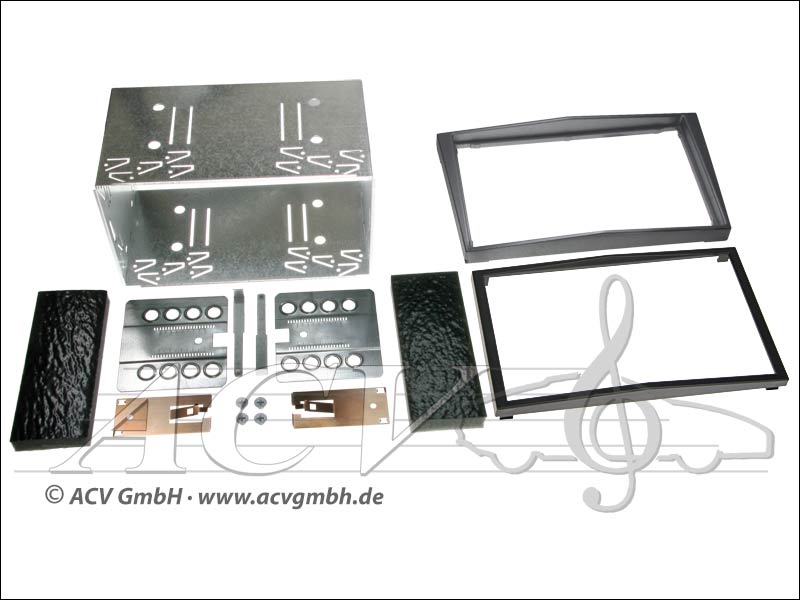 Double-DIN installation kit rubber touch Opel 2004 -> anthracite metallic 