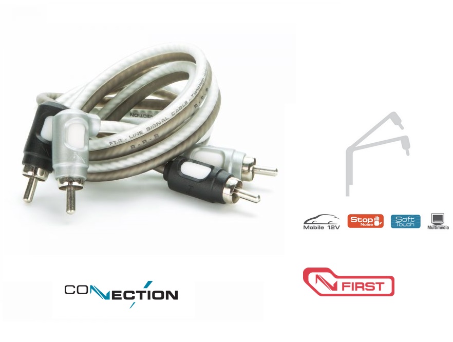 Connection Audison FT2 100.2 2-Kanal Hochwertiges Cinchkabel 1 m RCA Cinch