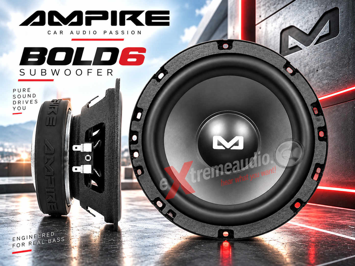 AMPIRE BOLD6 subwoofer, 16,5 cm / 6,5'', 4 + 4 ohm, 250 watt