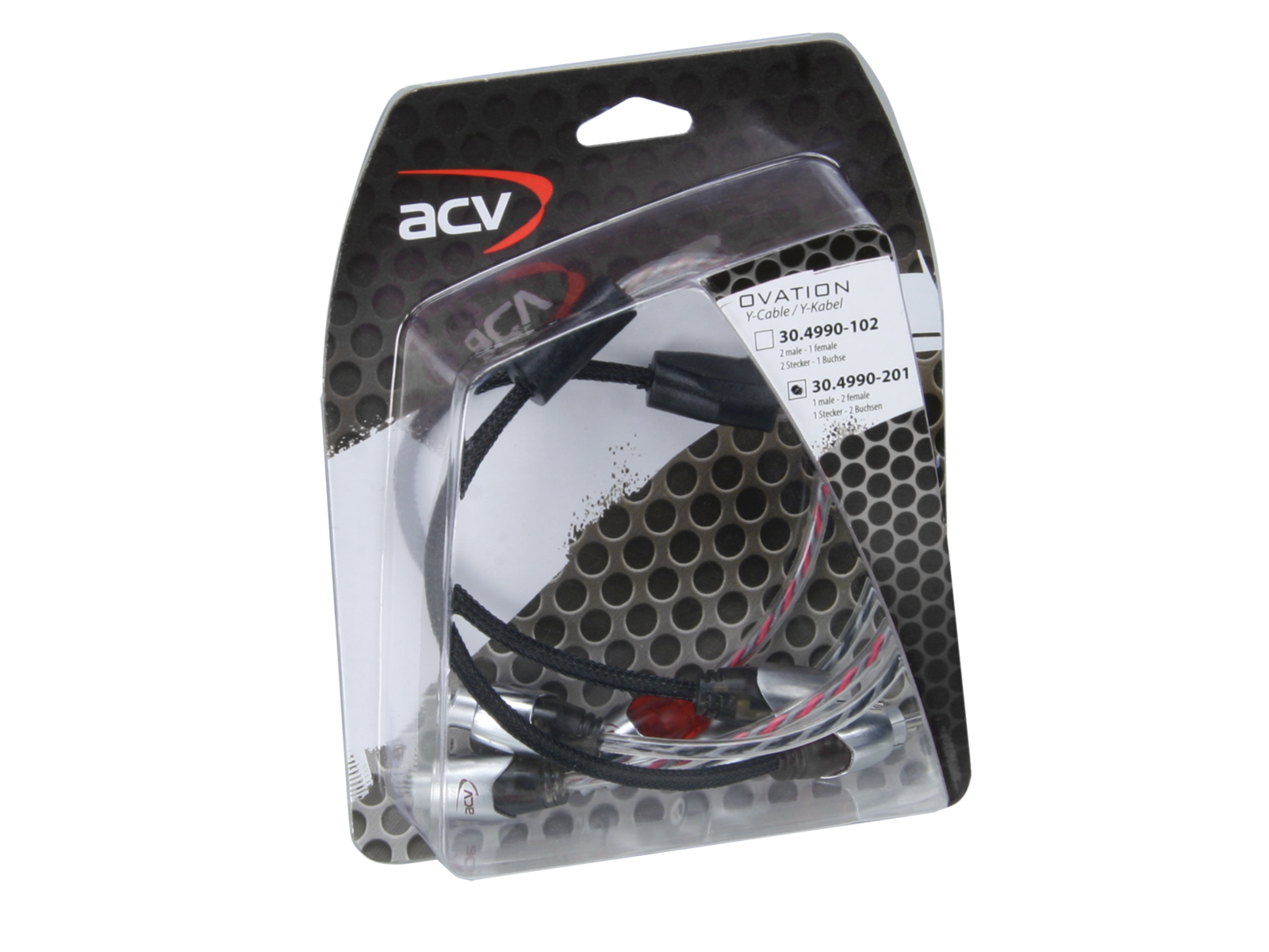 ACV 30.4990-201 adaptateur RCA 1 mâle - 2 femelles 30cm - série OVATION