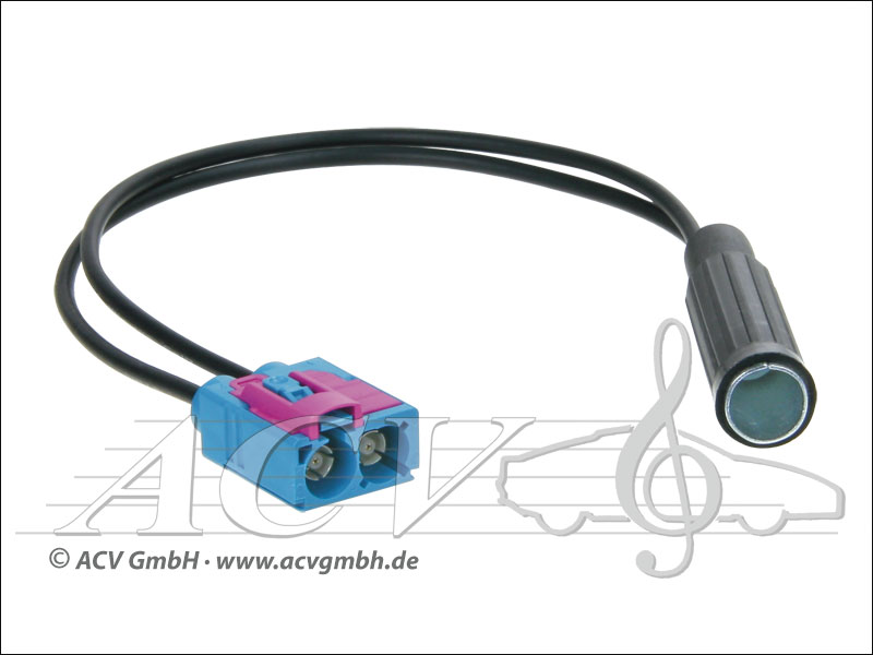 Double FAKRA (Z) Female to DIN socket for Audi / VW 2008 -> 