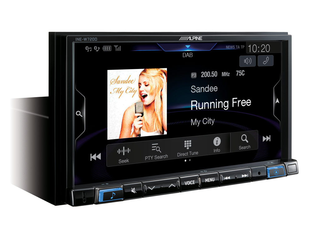 Alpine INE-W720S453B Navigationssystem mit DAB+, 7-Zoll Display, Apple CarPlay und Android Auto für SMART (453)
