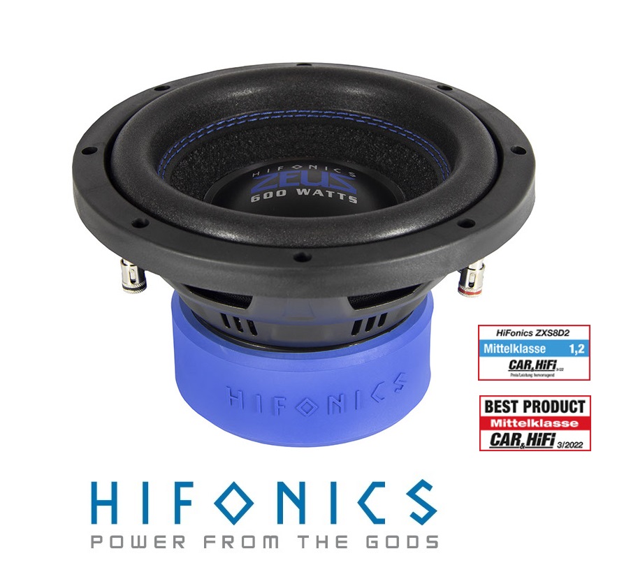 Hifonics ZXS 8D2 20 cm (8") Subwoofer Leistung 300 W/RMS, 600 W/MAX 2 + 2 Ohm