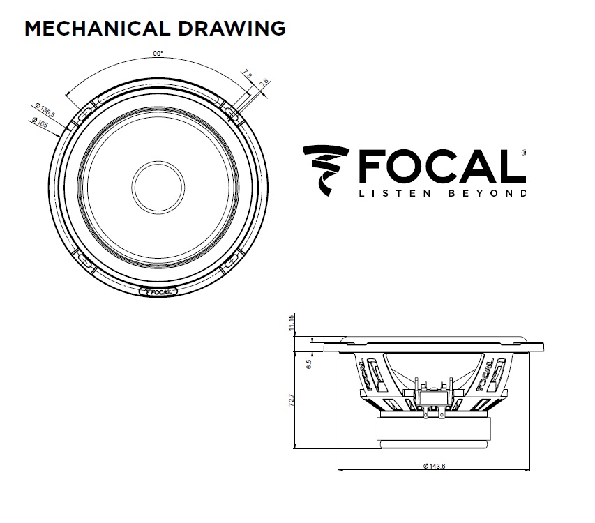 Focal PS165FE FLAX EVO-Serie 16,5 cm (6.5") 2-Wege Kompo Lautsprecher Set 140 Watt