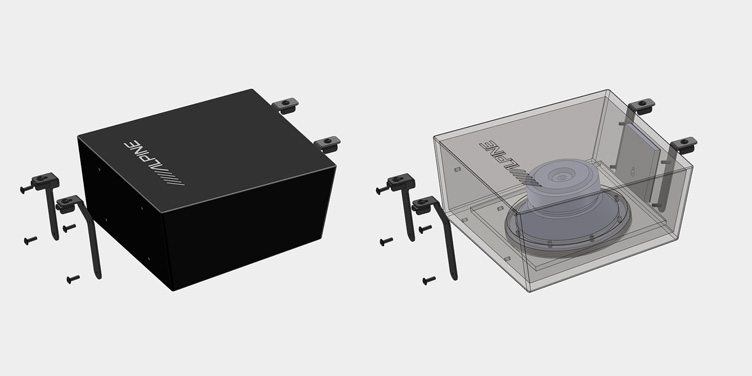 Alpine SWC-D84T6 Subwoofer Gehäuse für VW T6 & T6.1 VW Volkswagen T6, T6.1 Multivan, California, Transporter, Caravelle, 20 cm Woofer mit 300 Watt