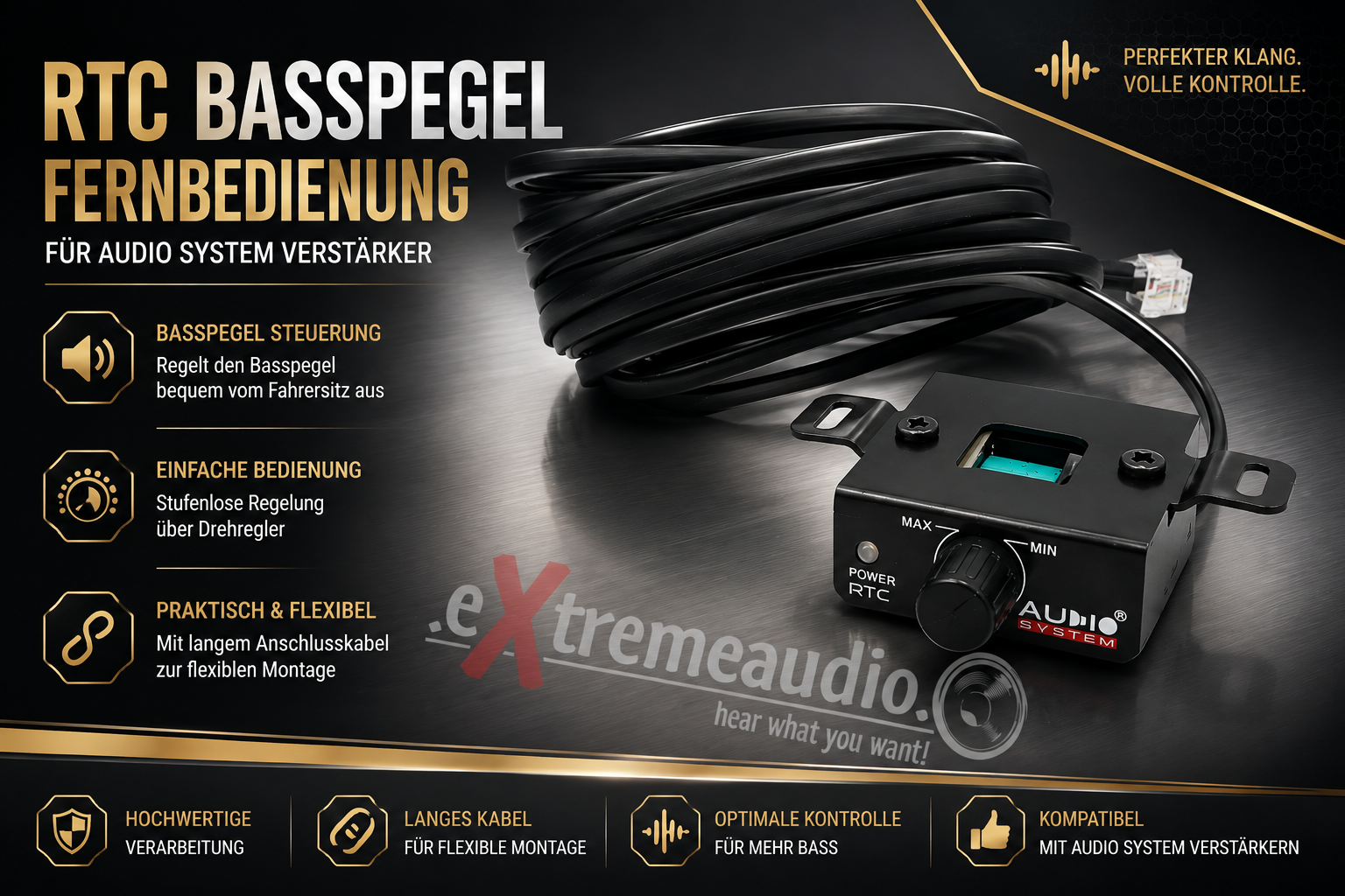 Audio System RTC Series Remote Control Kabel Fernbedienung Audio System Verstärker
