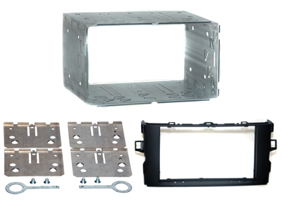 RTA 002.205-0 Double DIN mounting frame with black ABS sheet metal frame
