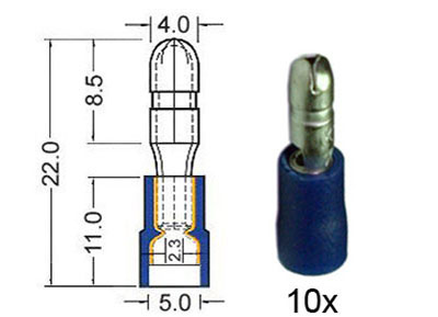 RTA 151.013-0 Rundstecker isoliert 4mm blau