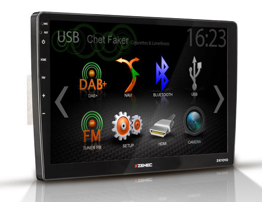 Zenec Z-E1010 Infotainer mit dem Montagerahmen Set Z-F5601 für Skoda Octavia III