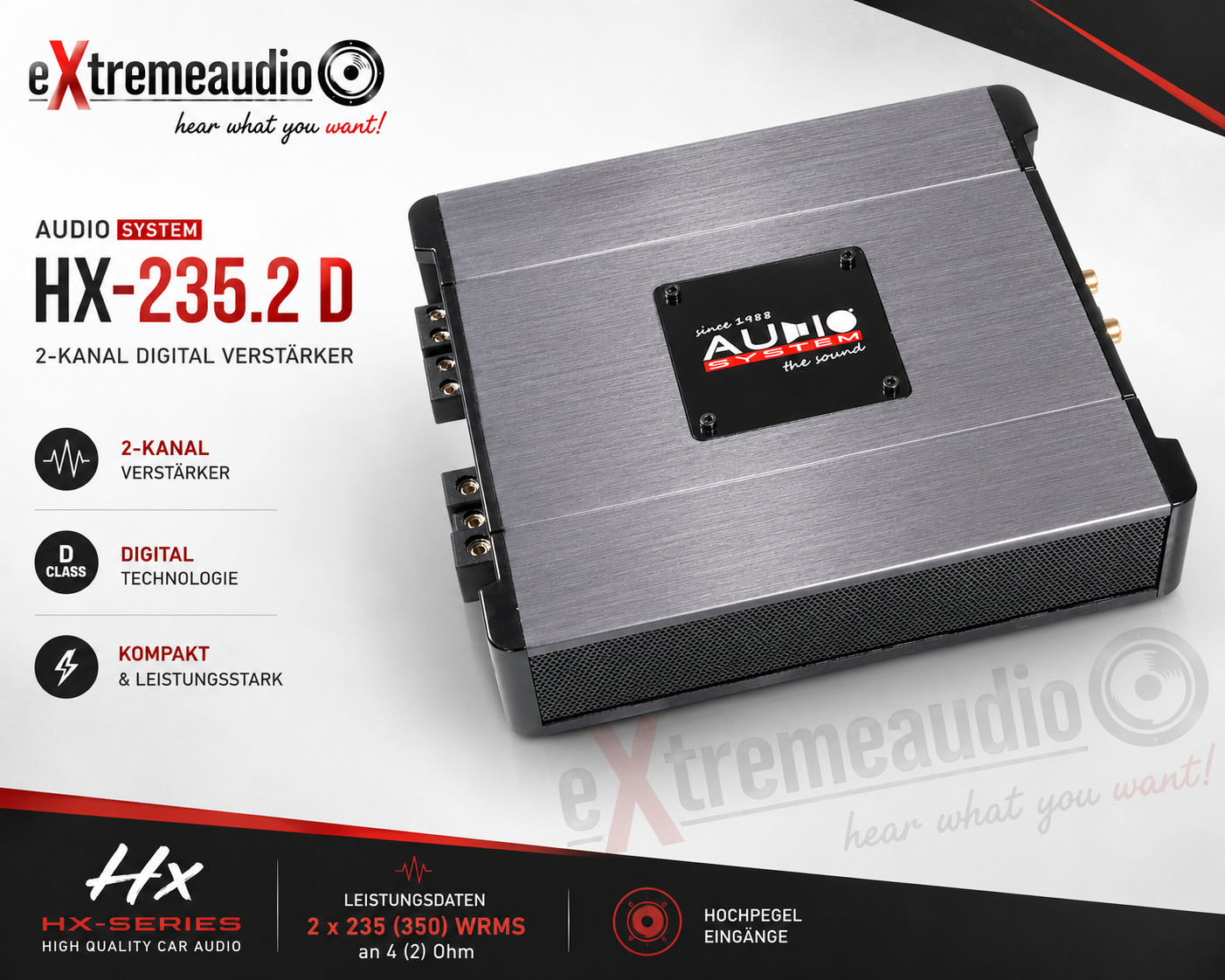 Audio System HX-235.2 D 2-Kanal Digital Verstärker HX-SERIES
