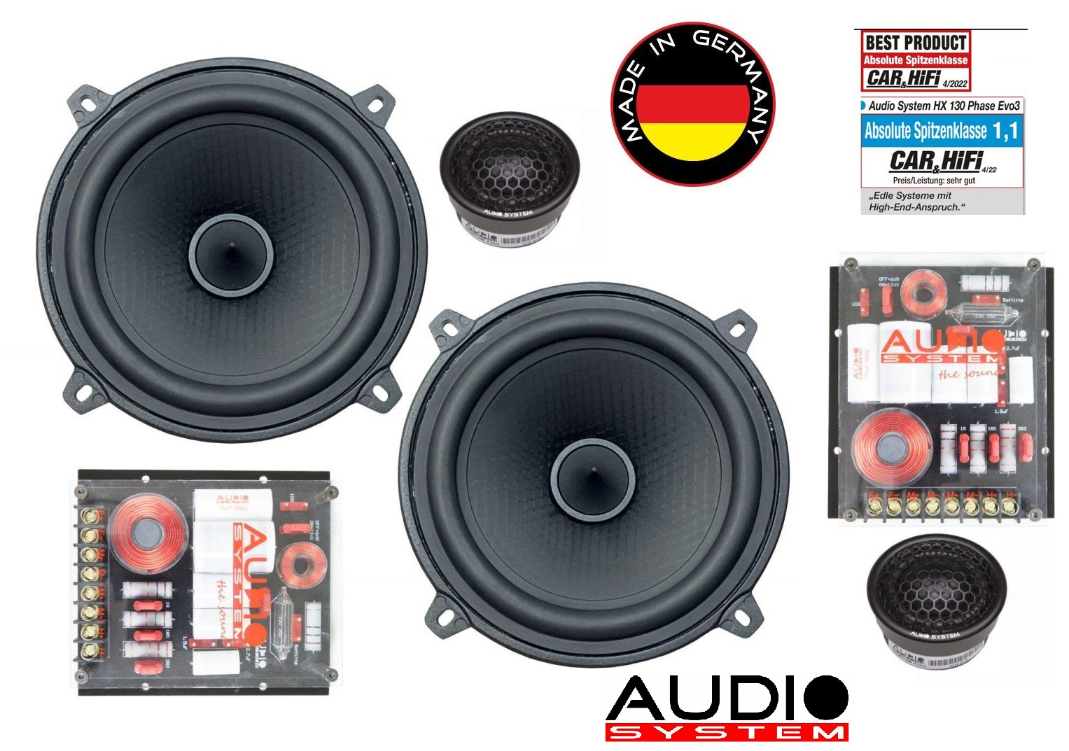 Système Audio CARBON 130 Haut-Parleur 13cm 2-Wege Compo - Kit