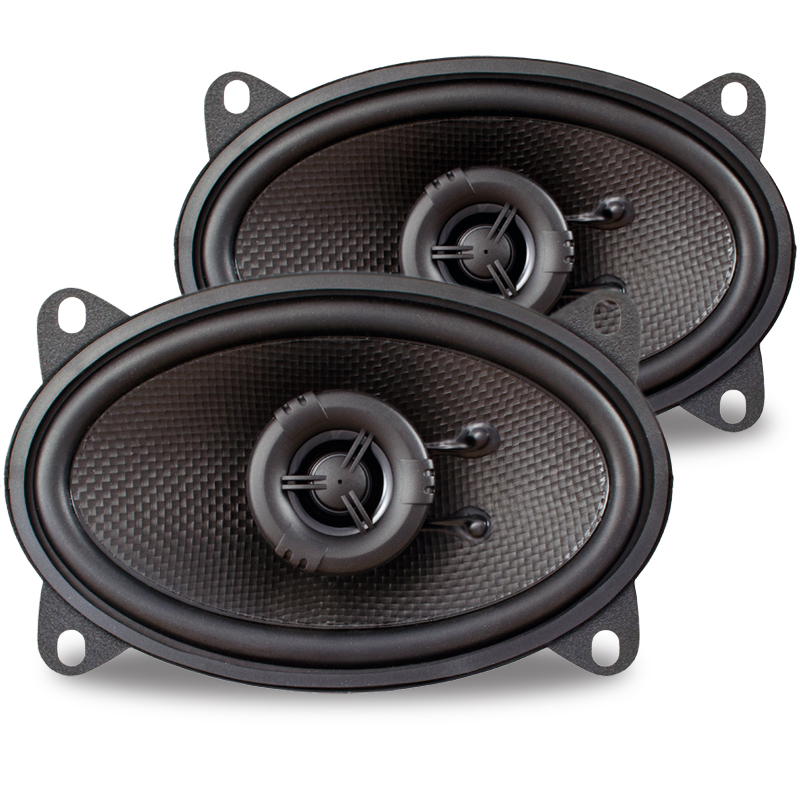 AMPIRE CP460 Koaxial-Lautsprecher ohne Gitter, 4"x 6" Coax Speaker 1 Paar (2 Stück)