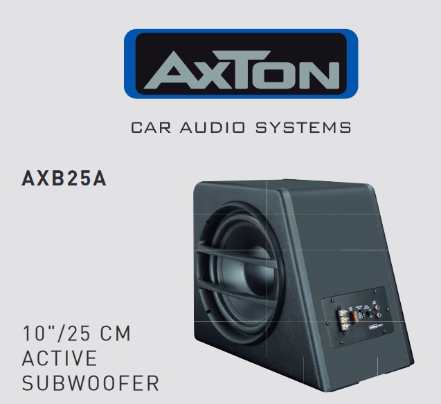 AXTON AXB25A aktiver 10"/25 cm Gehäusesubwoofer Kompakt Subwoofer 25 cm mit Verstärker 140 Watt