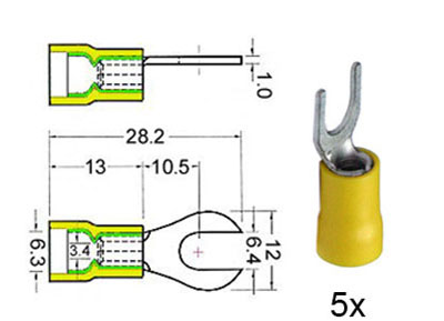 RTA 151.414-0 Clamping Spadeterminal isolated 6mm yellow