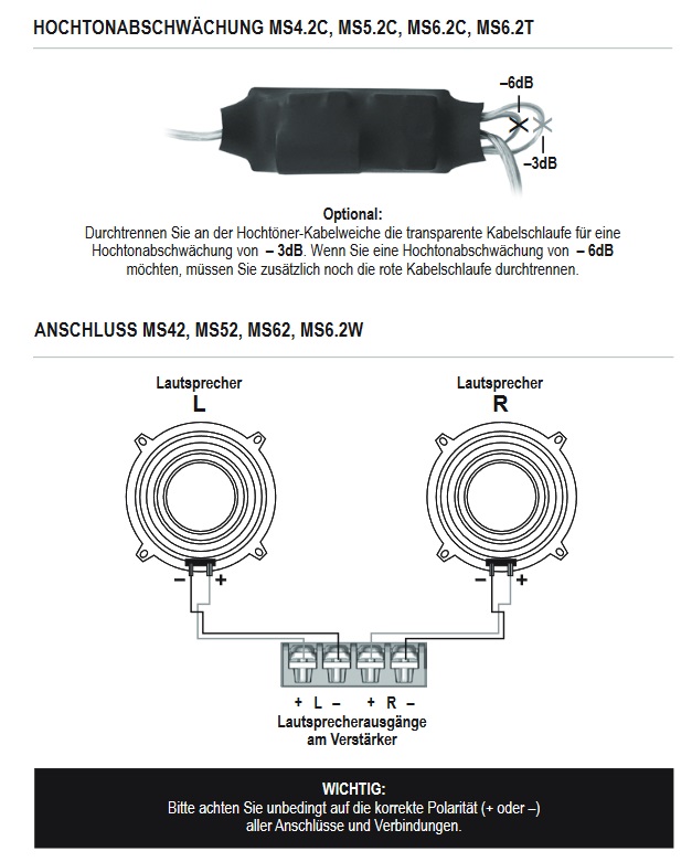 MUSWAY MS-5.2C 2-WEGE KOMPONENTEN-SYSTEM 13 cm (5.25”) Lautsprecher 180 Watt