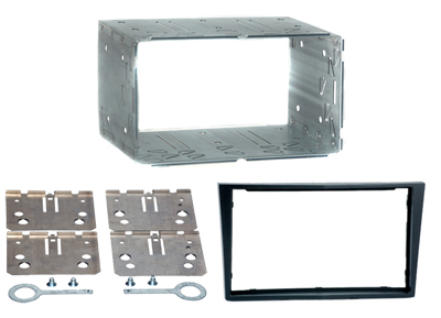 RTA 002.156-0 Double DIN cadre de montage avec ABS gris foncé structure métallique mat