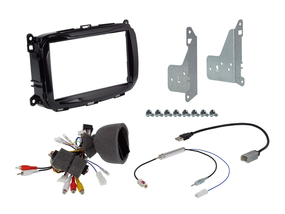 Alpine KIT-7AR-940 2-DIN Einbauset Installation Radioblende, inklusive CAN-Bus Lenkradinterface, USB/AUX- & Antennenadapter für Alfa Romeo Guiletta Typ 940