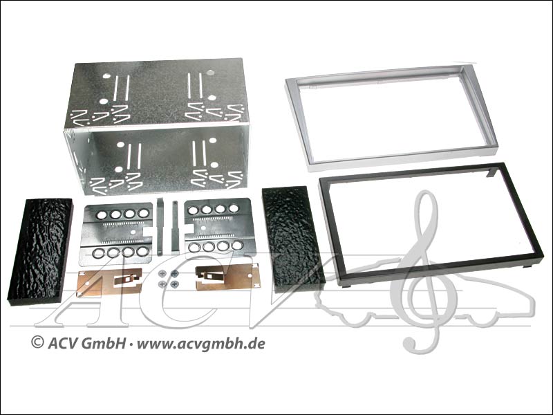 Double-DIN installation kit rubber touch Opel 2000 -> Color: silver 