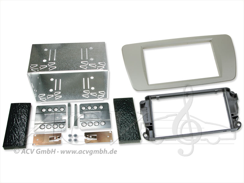 Double DIN installation kit Seat Ibiza (6J) 2008 -> gray dublin 