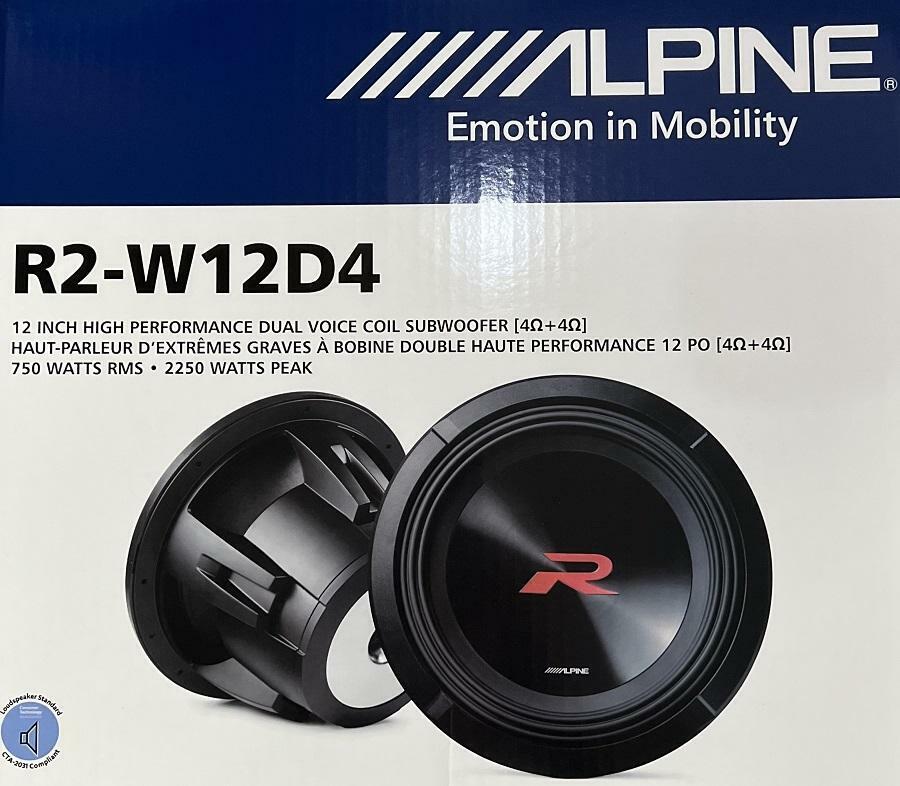 Alpine R2-W12D4 30 cm (12-Zoll) R2-Series DVC Subwoofer 2250 Watt Power