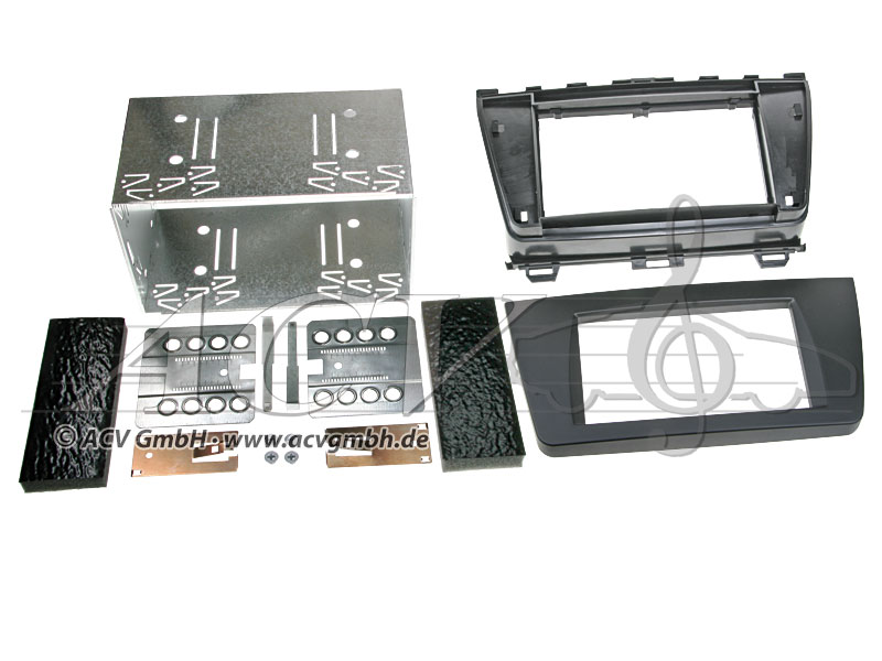 Doppel-DIN Einbaukit Rubber Touch für Mazda 6 (Typ GH) 2008->