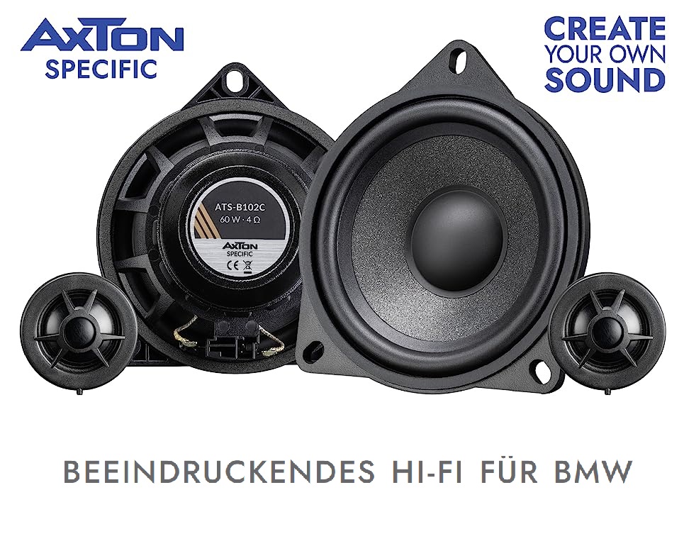 AXTON ATS-B102C 2-Wege 10 cm (4") Komponenten Lautsprecher System kompatibel mit BMW und Mini Fahrzeugen   