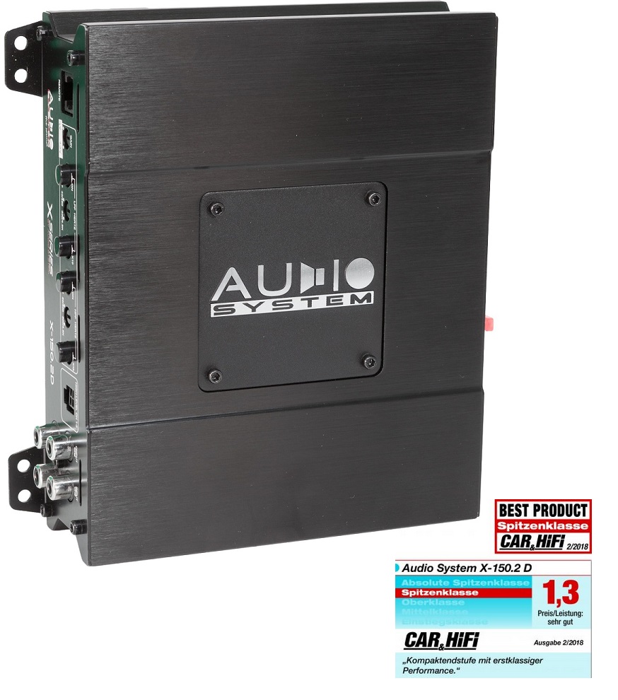 Audio System X-150.2 D 2-Kanal Digitaler Hochleistungs-Verstärker Amplifier  500 Watt RMS