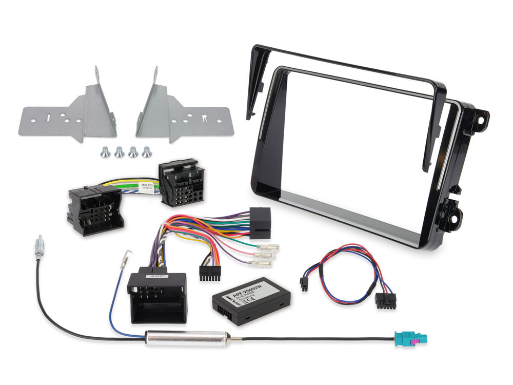 Alpine KIT-802T5 Einbauset Radioblende für X803D-U (VW T6 & T5 Facelift (7 H/E/J)1) inklusive CAN/SWRC/Display/Klima/PDC-Interface