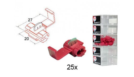 RTA 151.401-2 Branching connector, RED 20x27 mm in 25-pack