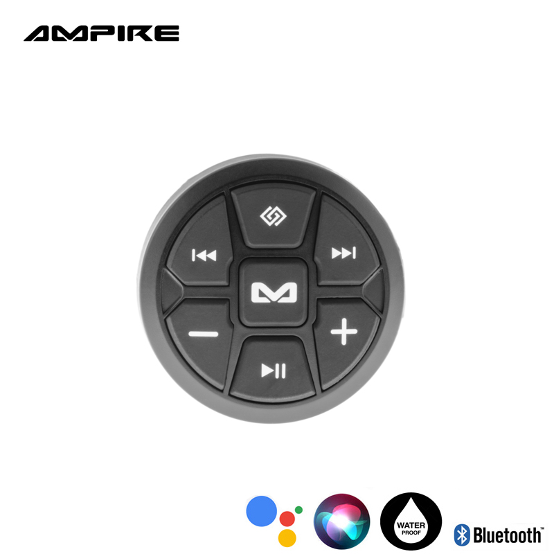 Ampire PRC-2 Bluetooth Marine spritzwassergeschützte Fernbedienung, SIRI, Batterie, spritzwassergeschützt für Fahrzeuge, Boote, E-Bikes und Fahrräder kompatibel mit Apple iPhone und Android Smartphones