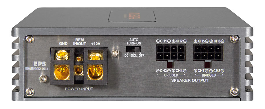 MUSWAY EIGHT100 Digitaler 8-Kanal CLASS D Verstärker 1440 WATT RMS inklusive Bass-Remote