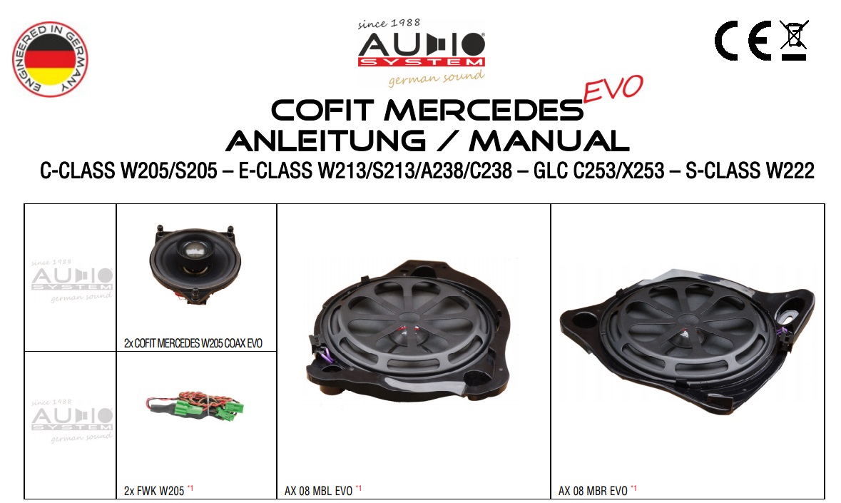 AUDIO SYSTEM COFIT MERCEDES C-CLASS W205 EVO 150W PERFECT FIT COMPO SYSTEM für MERCEDES C-Klasse W205, S205