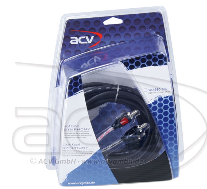 ACV 30.4980-500 2-channel RCA cable 5 meter - SYMPHONY series