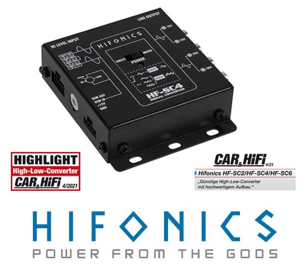 Hifonics HF-SC4 4-Kanal "High To Low Level" Konverter High Low Adapter