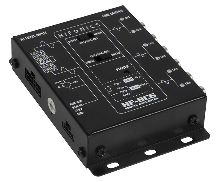 Hifonics HF-SC6 6-Kanal "High To Low Level" Konverter High Low Adapter Summier-Funktion